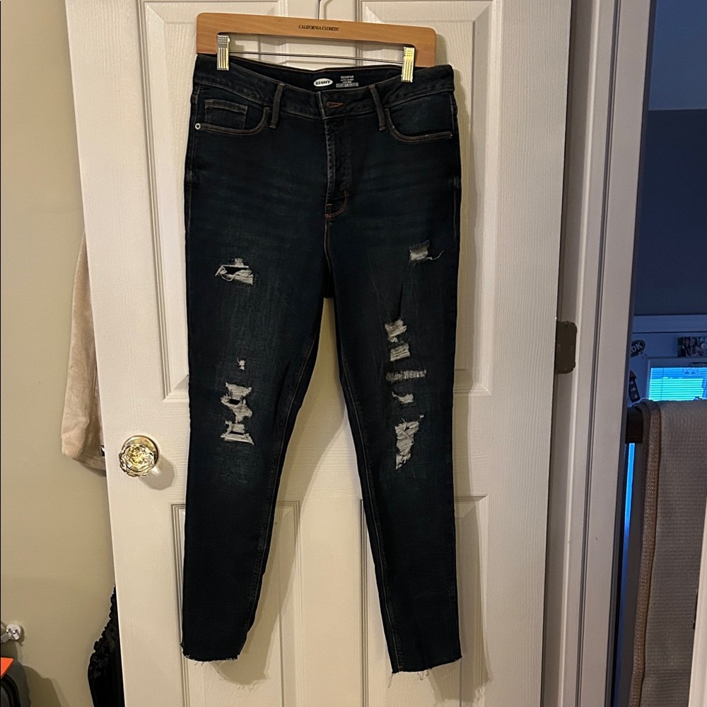 Old Navy Women's Rockstar Skinny Jeans in Dark Blue